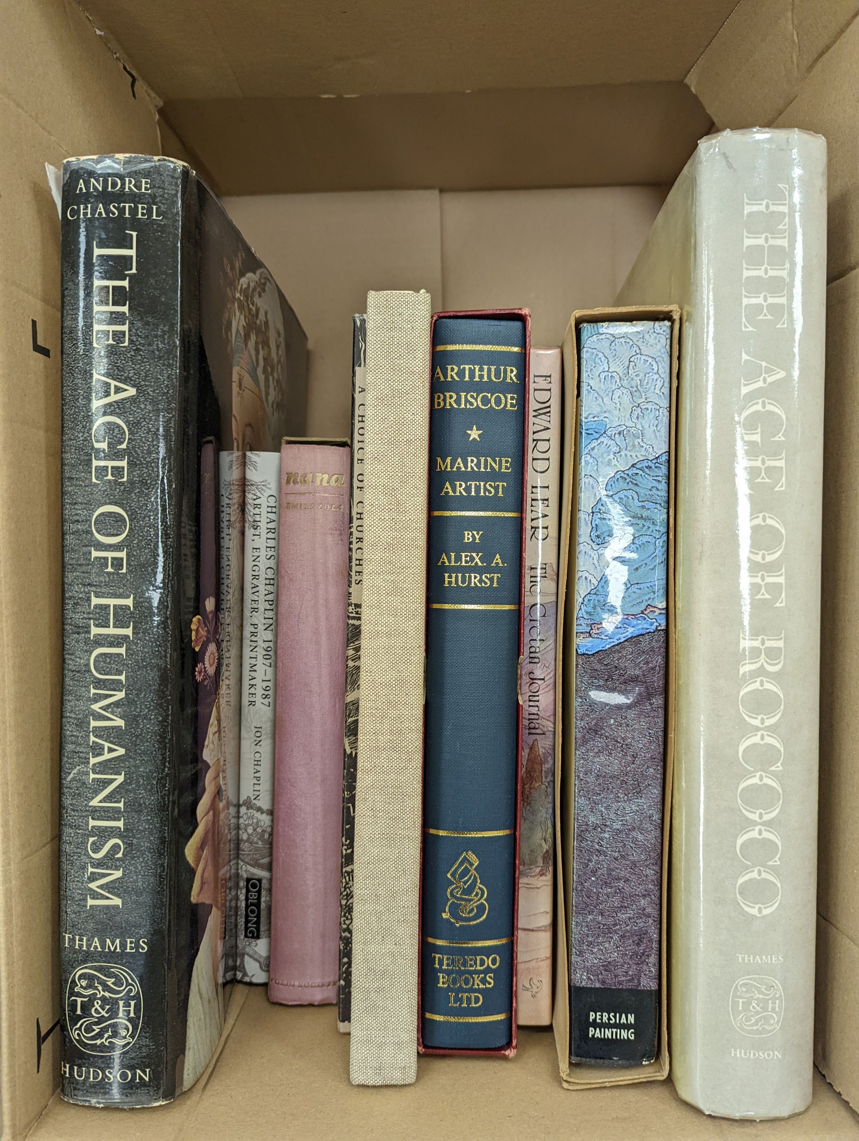 Two boxes of mixed art books
